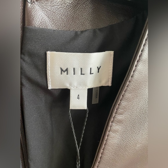 Milly Isabelle Vegan Leather Dress - Picture 3 of 4